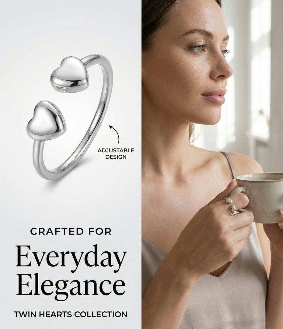 Twin hearts Ring
