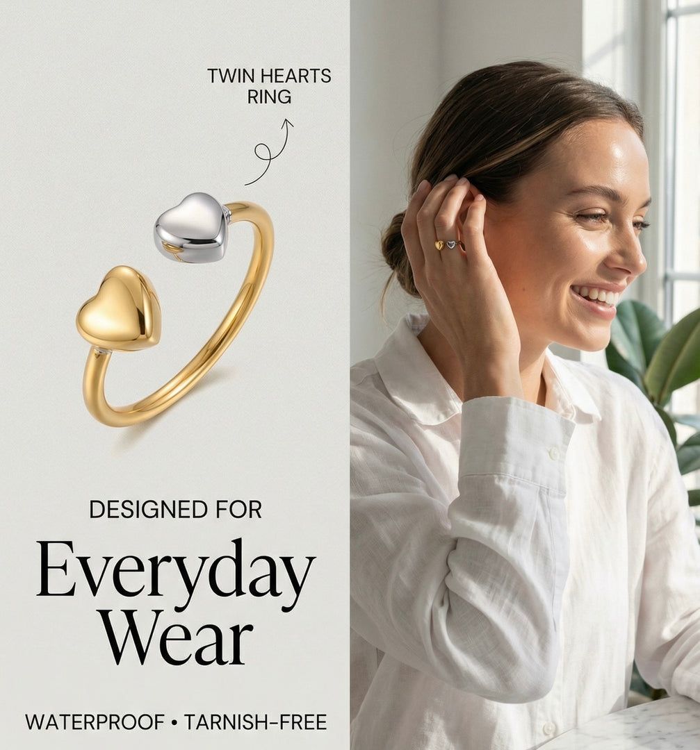 Twin hearts Ring