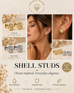 Load image into Gallery viewer, Shell Studs